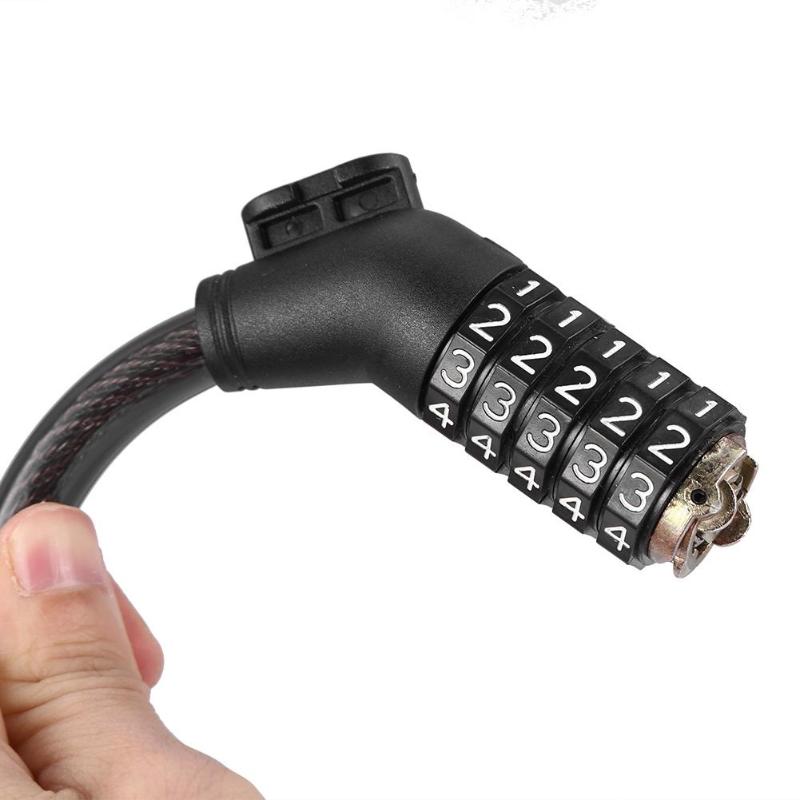 Security Bicycle Lock 5 Password Bike Digital Chain Lock Security Outdoor Anti-Theft Locks Motorcycle Cycling Accessories-ebowsos