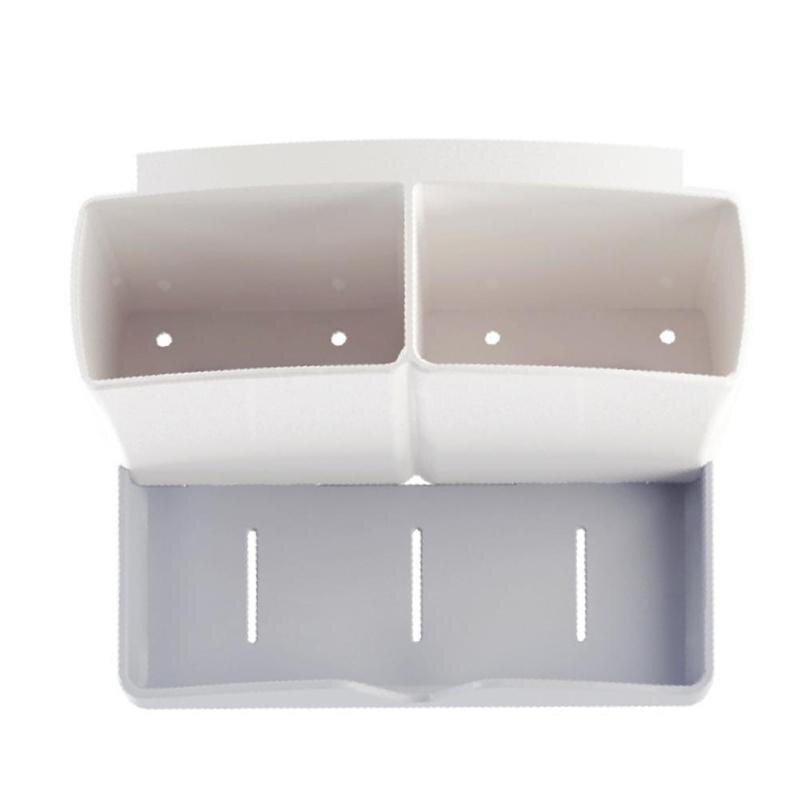 Self-sticky Storage Box Rack Shampoo Holder Toothpaste Toothbrush Shelf - ebowsos