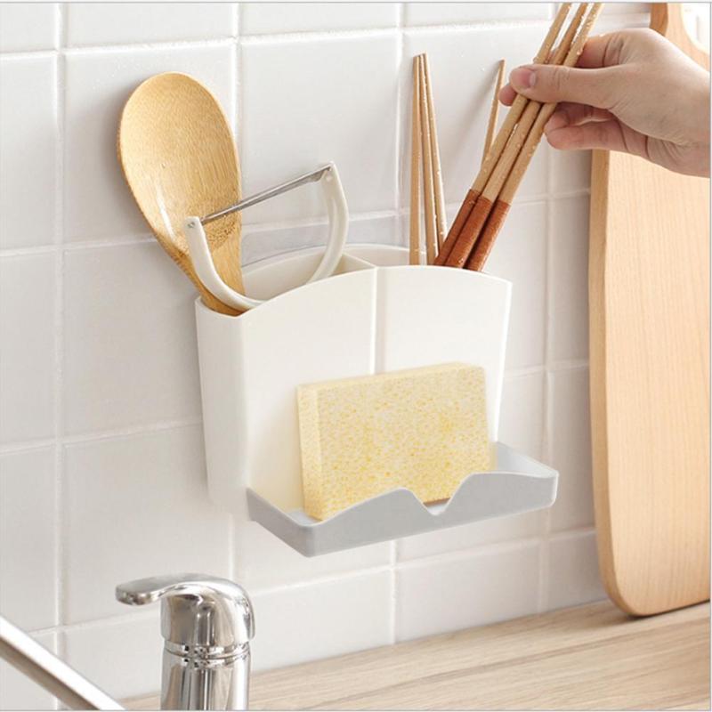 Self-sticky Storage Box Rack Shampoo Holder Toothpaste Toothbrush Shelf - ebowsos