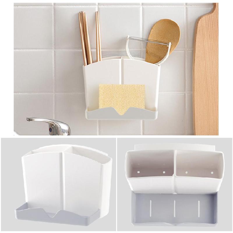 Self-sticky Storage Box Rack Shampoo Holder Toothpaste Toothbrush Shelf - ebowsos