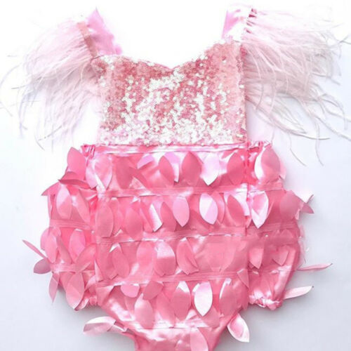 Sequins Newborn Baby Girl Clothing Sleeveless Backless Tassel Romper Jumpsuit Outfits Summer Sunsuit Clothes - ebowsos