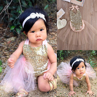 Sequins Tulle Rompers Baby Girl Strappy Backless Jumpsuit With TuTu Skirt Summer Sunsuit Outfits Clothes for Girls - ebowsos