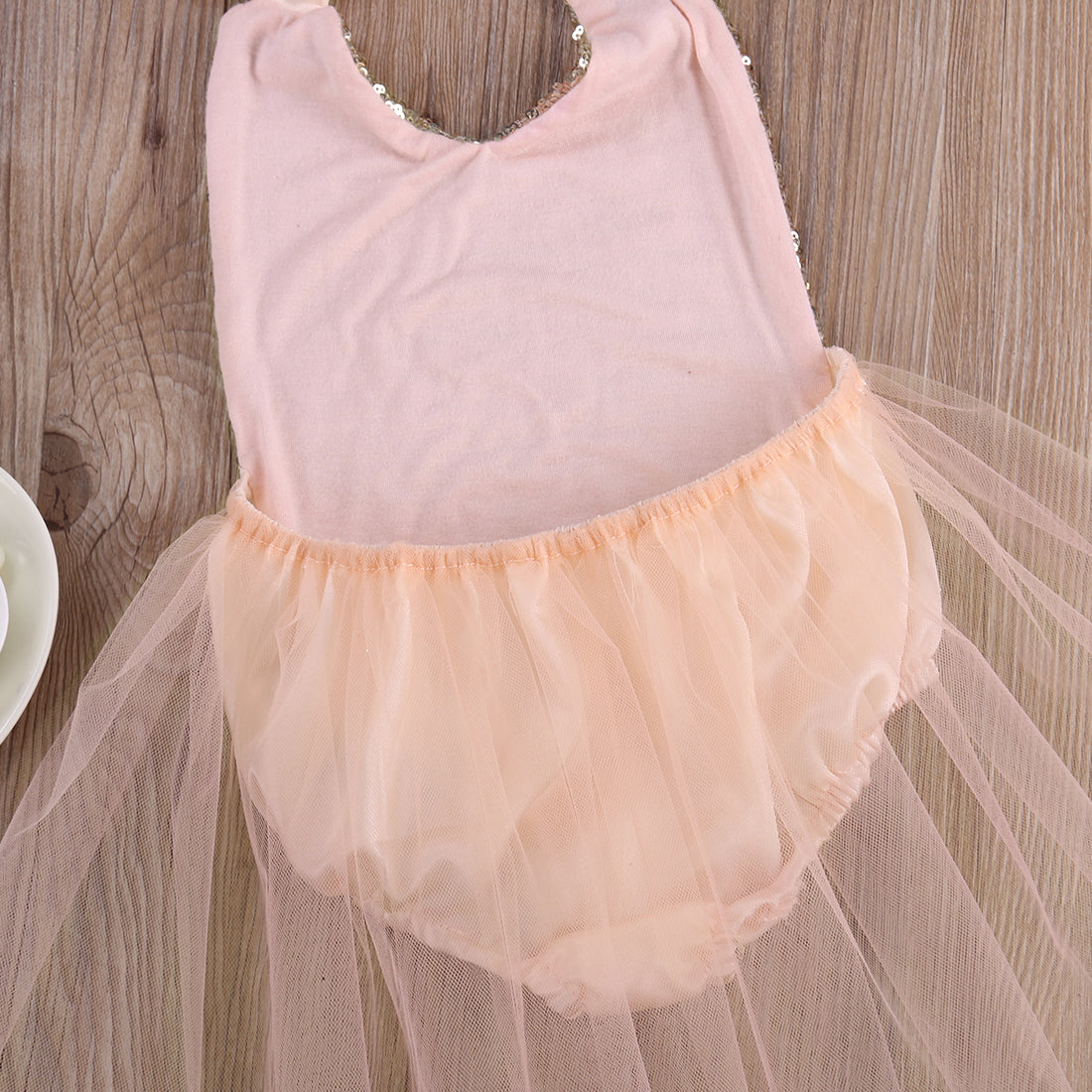 Sequins Tulle Rompers Baby Girl Strappy Backless Jumpsuit With TuTu Skirt Summer Sunsuit Outfits Clothes for Girls - ebowsos