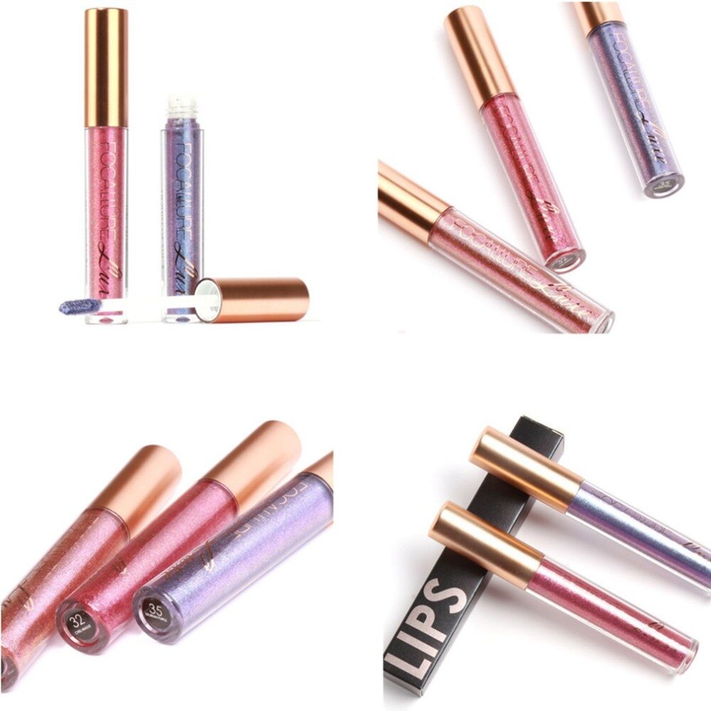 Sexy Girls Waterproof Lip Gloss Metallic Moisturizing Lasting Non-marking Lips Stick Cosmetics Makeup Tool Bright Color - ebowsos