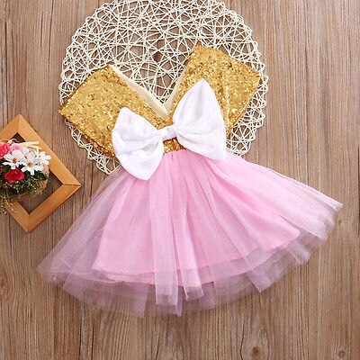 Shining:Baby Toddler Girls Dress Flower Princess Wedding Party Pageant Fancy TUTU Dress - ebowsos