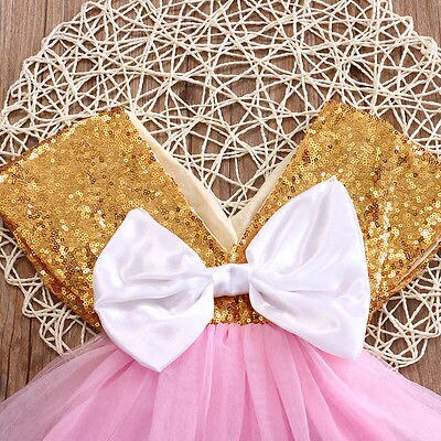 Shining:Baby Toddler Girls Dress Flower Princess Wedding Party Pageant Fancy TUTU Dress - ebowsos