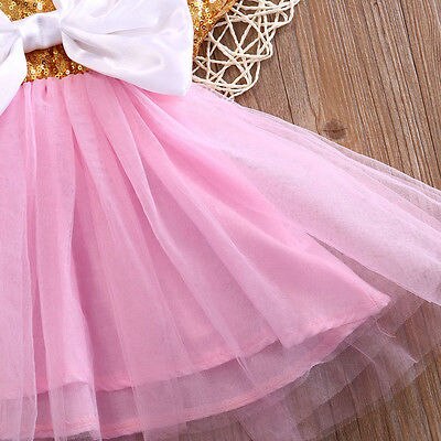 Shining:Baby Toddler Girls Dress Flower Princess Wedding Party Pageant Fancy TUTU Dress - ebowsos