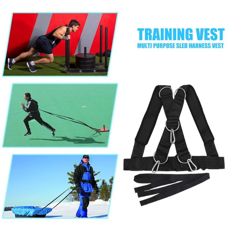 Shoulder Weight Bearing Sled Vest Power Strength Harness Body Resistance Trainer Easy to Connect to Training Bungee Jumping-ebowsos