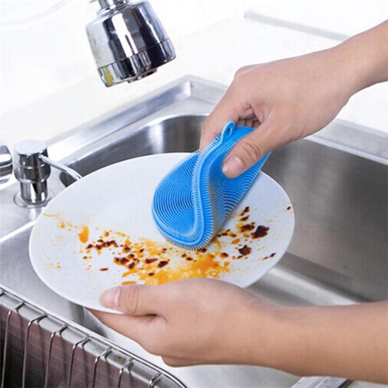 Silicone Dish Washing Brush New and High Quality Safety and Non-toxicity Pot Pan Wash Brushes Kitchen Household Cleaning Tool - ebowsos