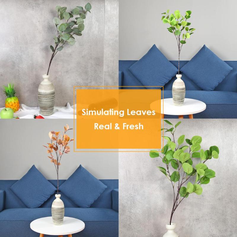 Simulation Plants Artificial Fake Leaves Branches Home Balcony Garden Decor Simulating Leaves Real Fresh Family Wedding Decor - ebowsos