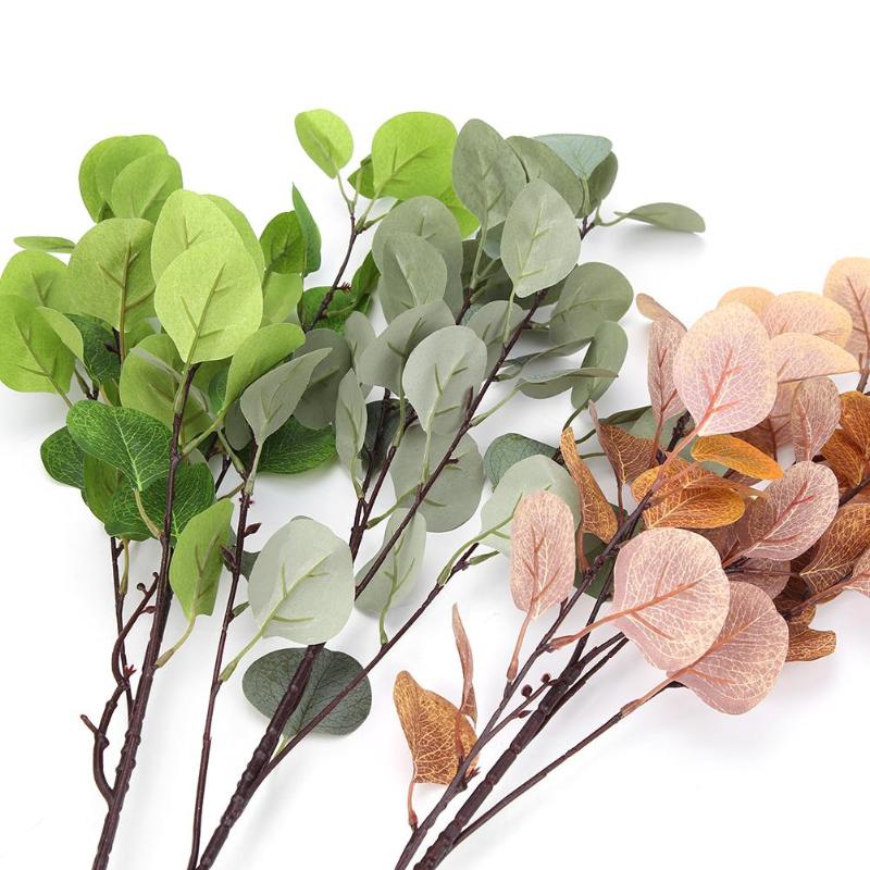 Simulation Plants Artificial Fake Leaves Branches Home Balcony Garden Decor Simulating Leaves Real Fresh Family Wedding Decor - ebowsos