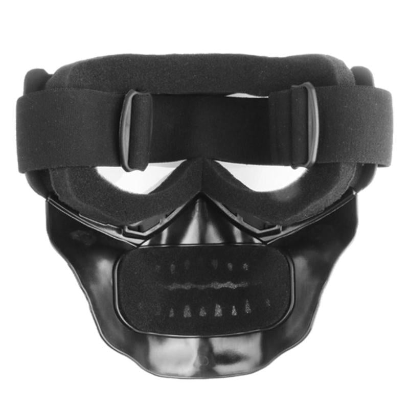 Skull Modular Mask Detachable Goggles for Open Face Motorcycle Half Helmet Multi-function Mask High Quality Dropshipping - ebowsos