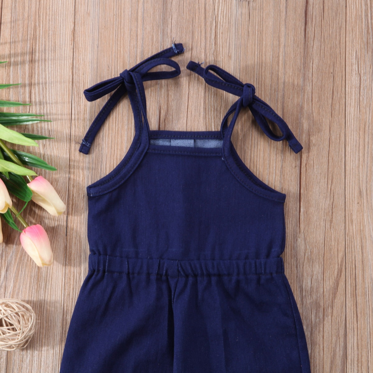 Sleeveless Baby Girls Denim Strap Romper Jumpsuit Outfits  Overalls Set Clothes Summer 1-7T - ebowsos