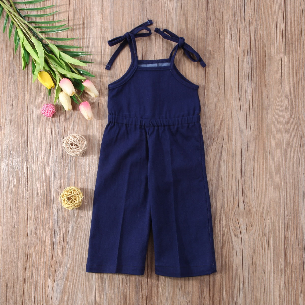 Sleeveless Baby Girls Denim Strap Romper Jumpsuit Outfits  Overalls Set Clothes Summer 1-7T - ebowsos