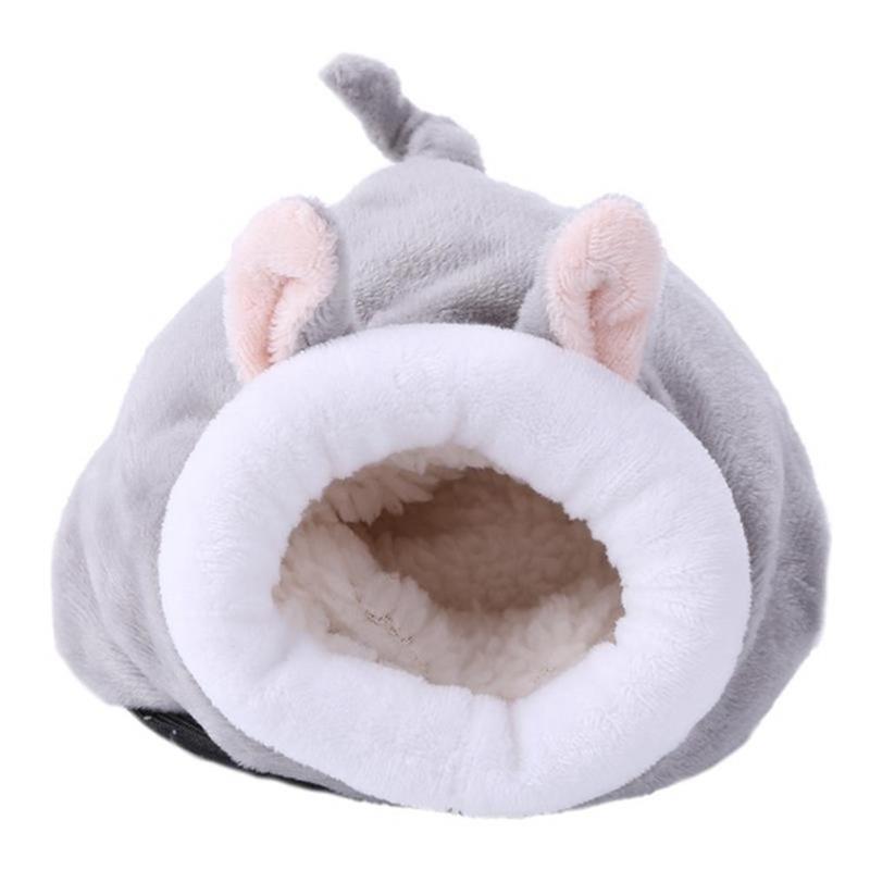 Small Pet Cave Hamster Bed Nest Animal Shape Lovely Plush Warm Hamster Bed Hamster Hammock For Winter Pet Supplies-ebowsos