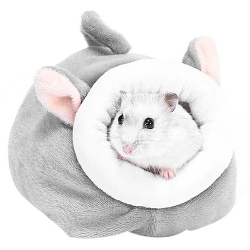 Small Pet Cave Hamster Bed Nest Animal Shape Lovely Plush Warm Hamster Bed Hamster Hammock For Winter Pet Supplies-ebowsos