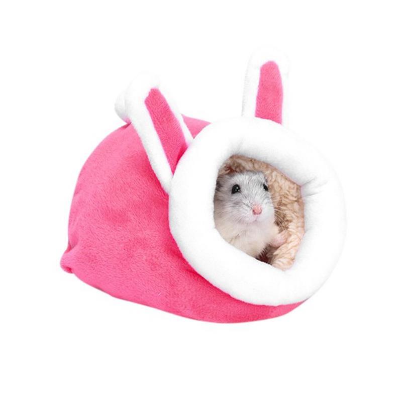 Small Pet Cave Hamster Bed Nest Animal Shape Lovely Plush Warm Hamster Bed Hamster Hammock For Winter Pet Supplies-ebowsos