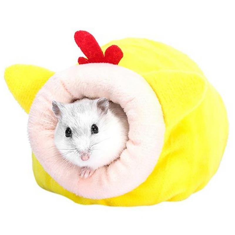 Small Pet Cave Hamster Bed Nest Animal Shape Lovely Plush Warm Hamster Bed Hamster Hammock For Winter Pet Supplies-ebowsos