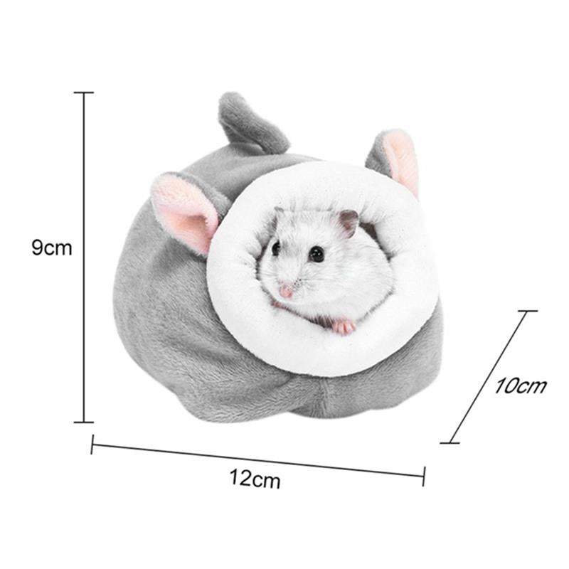 Small Pet Cave Hamster Bed Nest Animal Shape Lovely Plush Warm Hamster Bed Hamster Hammock For Winter Pet Supplies-ebowsos