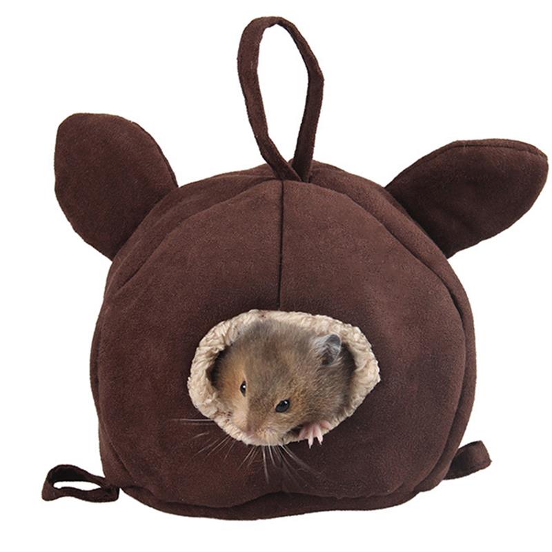 Small Pet Cave Warm Cute Soft Plush Creative Hamster Bed Pet House For Small Animals Pet Supplies-ebowsos