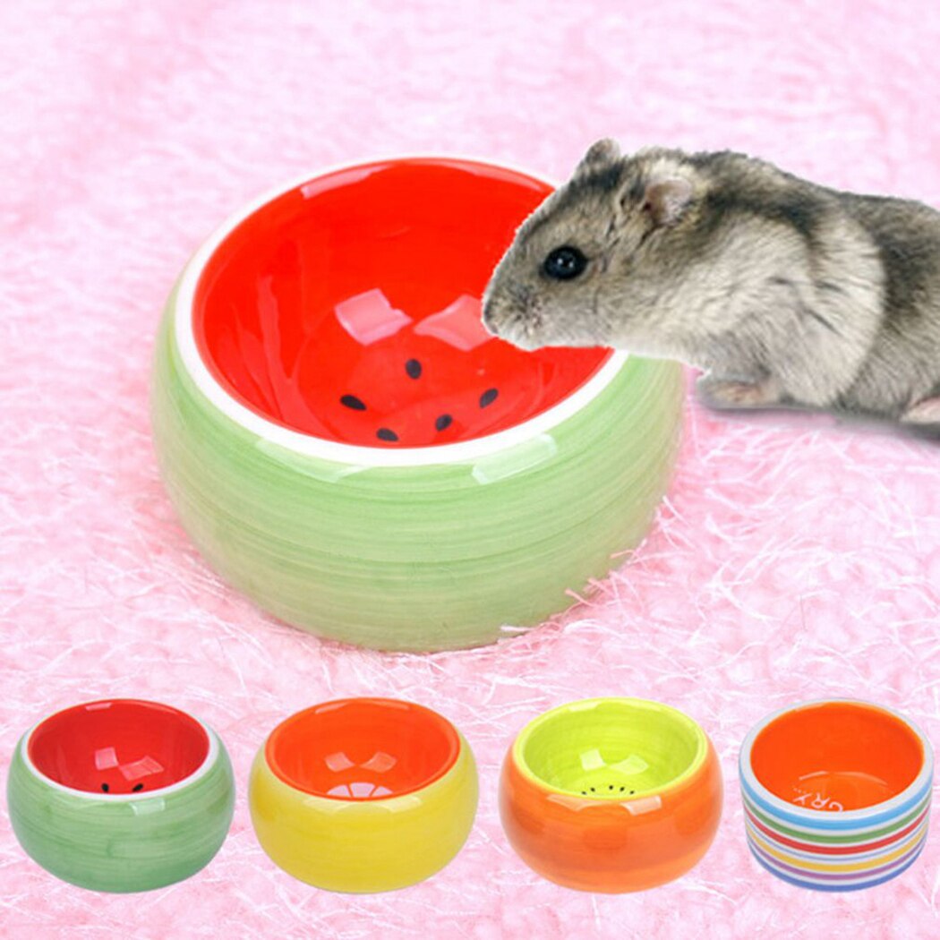 Small Pet Ceramic Bowls Creative Cute Fruit Pattern Bowl Pet Water Food Bowl For Hamster Chinchilla Rabbit Pet Feeding Supplies-ebowsos