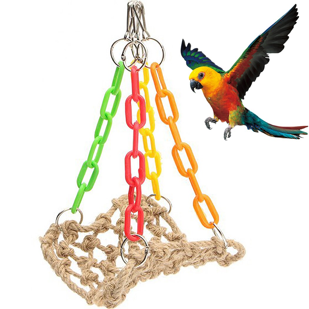 Small Pet Hanging Toy Bird Chew Toy Parrot Parakeet Budgie Cockatiel Cage Hammock Swing Toy Bird Nest Hanging Bed Accessories-ebowsos