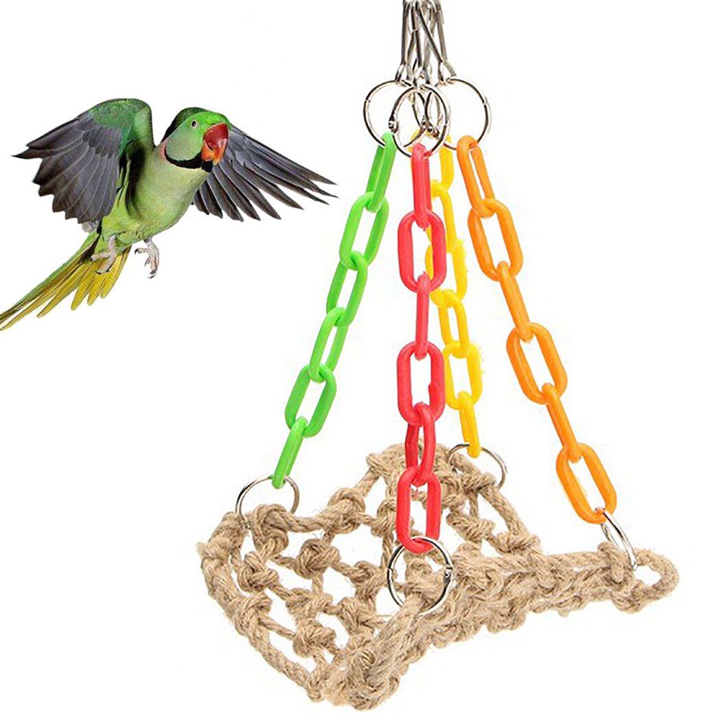 Small Pet Hanging Toy Bird Chew Toy Parrot Parakeet Budgie Cockatiel Cage Hammock Swing Toy Bird Nest Hanging Bed Accessories-ebowsos