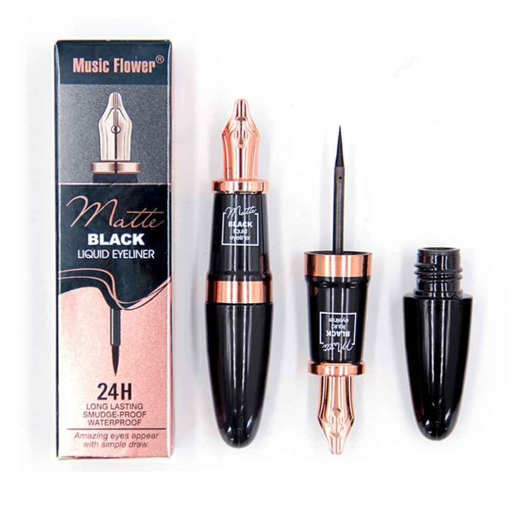 Smooth Liquid Eyeliner Pen Long Lasting Quick Dry Waterproof Beauty Makeup Cosmetic Tool Sweat-proof Eye Line Pen - ebowsos