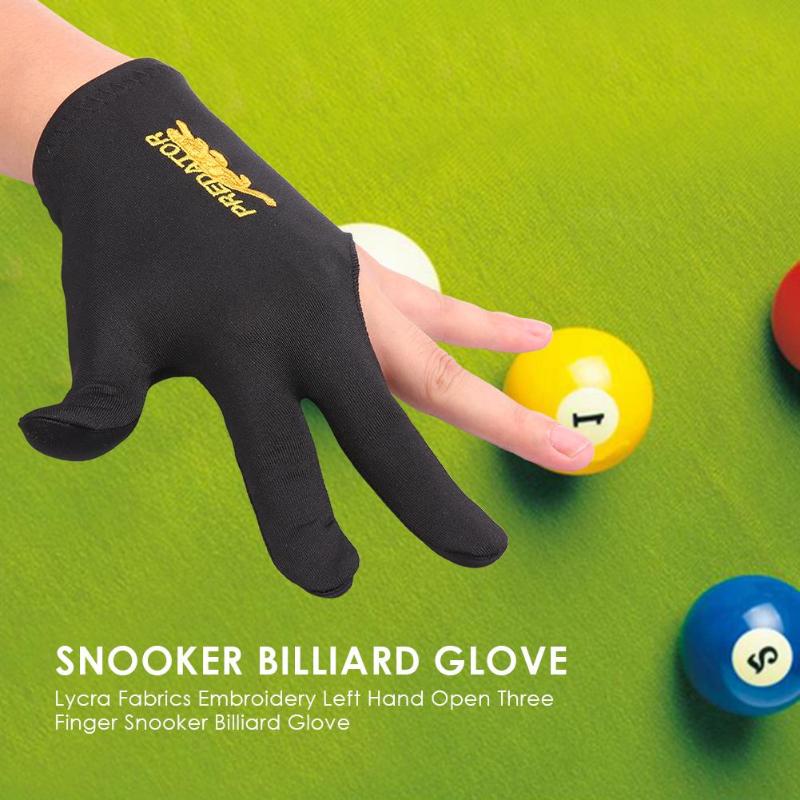 Snooker Billiard Glove Embroidery Lycra Billard Gloves Left Hand Three Finger Smooth Biliardo Billar Guanti Billiard Accessories-ebowsos