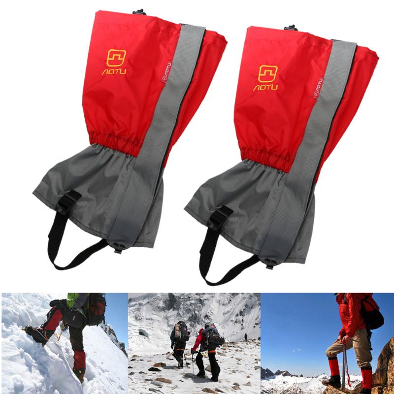 Snow Gaiters Cover Leg Cover Boot Skiing Waterproof Gaiters Cover(Red)-ebowsos