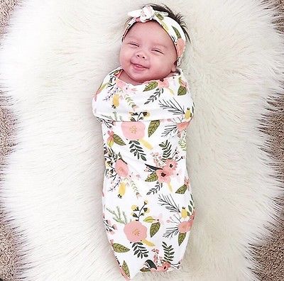 Soft Muslin Newborn Baby Blanket Bedding Blanket Wrap Swaddle Blanket Bath Towel Children Sleeping Bag Headdress 2pcs - ebowsos