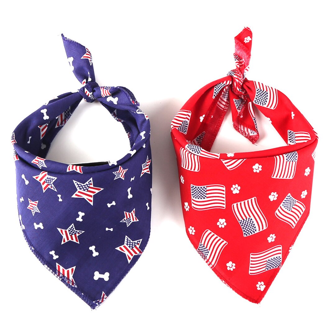 Spring And Summer Pet Triangle Towel Dog Bandana Creative American Flag Dog Bandana Bib Pet Bib Pet Bandana Supplies-ebowsos