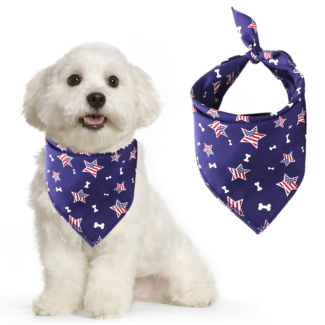 Spring And Summer Pet Triangle Towel Dog Bandana Creative American Flag Dog Bandana Bib Pet Bib Pet Bandana Supplies-ebowsos