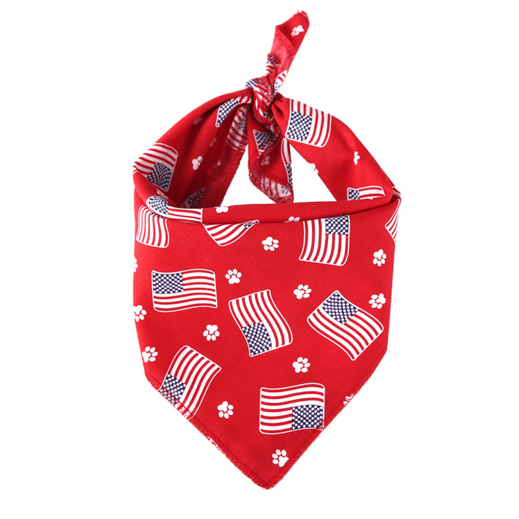 Spring And Summer Pet Triangle Towel Dog Bandana Creative American Flag Dog Bandana Bib Pet Bib Pet Bandana Supplies-ebowsos