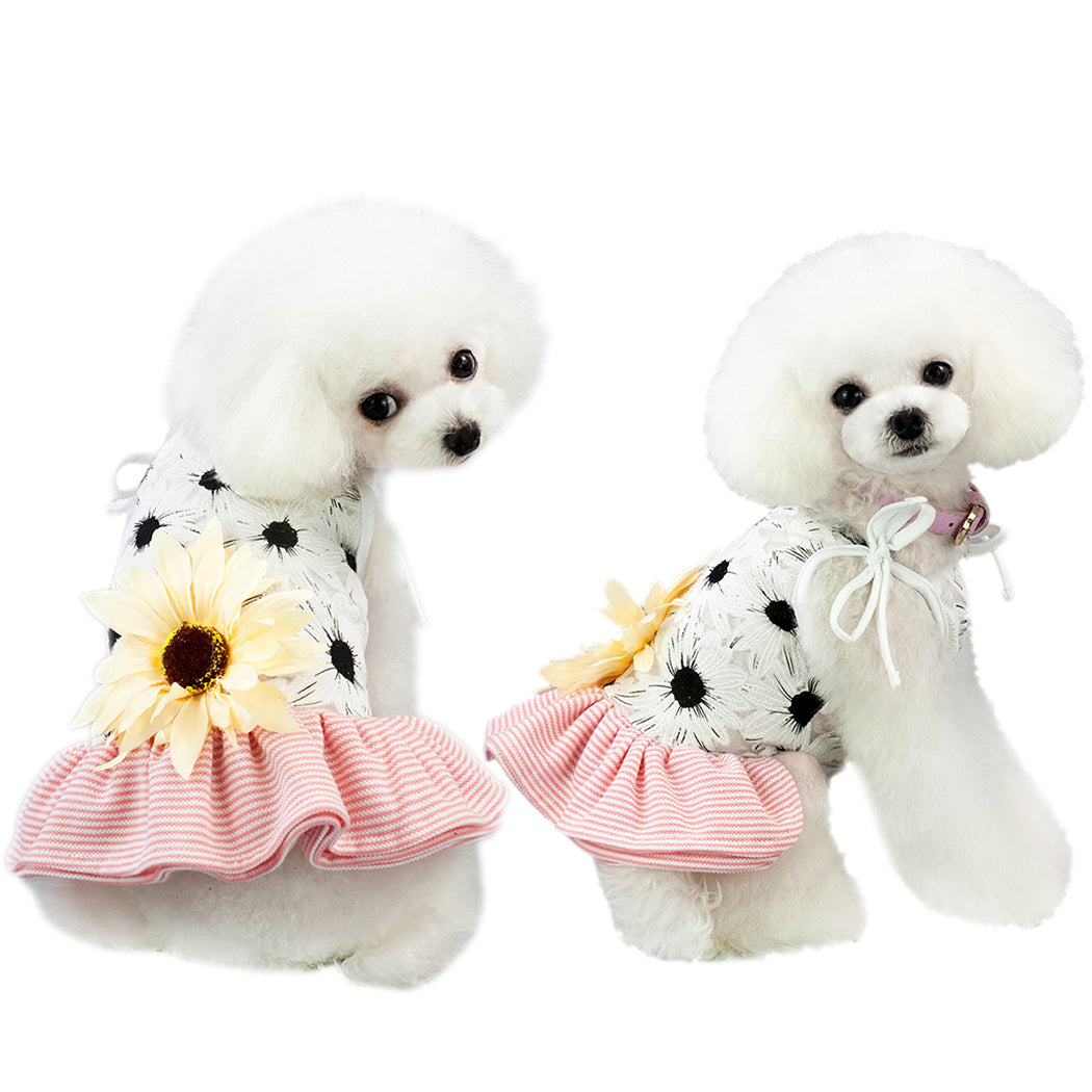 Spring Summer Fashion Pet Clothes Dog Dress Pet Dog Clothes For Small Dog Wedding Dress Skirt Puppy Clothing Hawaiian Decoration-ebowsos