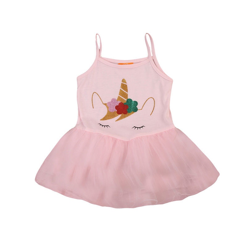 Spring Unicorn Summer Children Dresses Toddler Baby Girls Unicorn Princess Tutu Dresses Clothes 2-5T - ebowsos