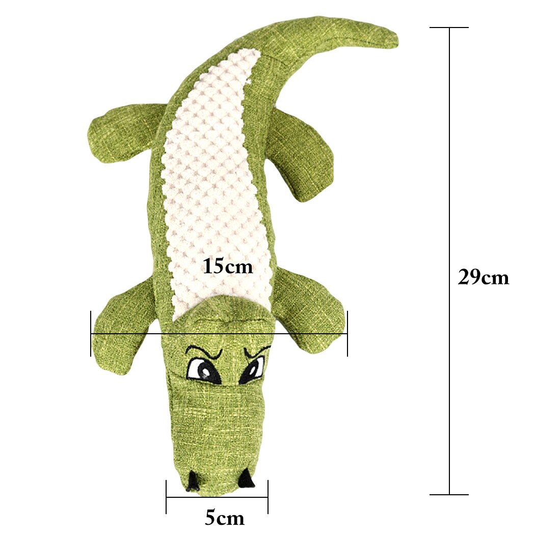 Squeaky Crocodile Doll Dog Teething Toy Rice Velvet Linen Simulation Crocodile Puzzle Molars Pet Toys Pet Interactive Supplies-ebowsos