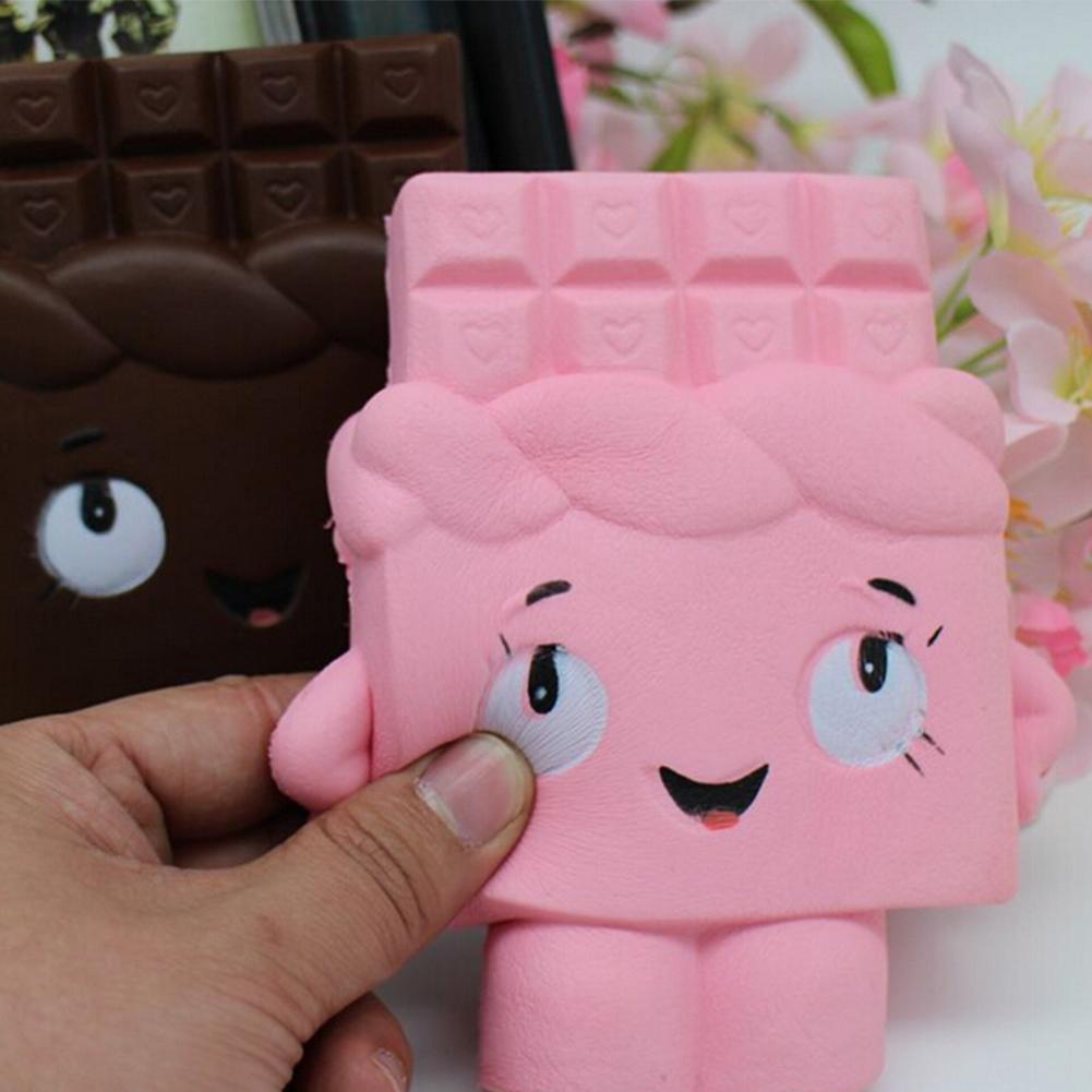 Squeeze Chocolate Boy Girl Soft Slow Rise Scented Fun Toy Kitchen Pretend Simulation Foods Squeeze Toy Gift for ADHD Adults Kids-ebowsos