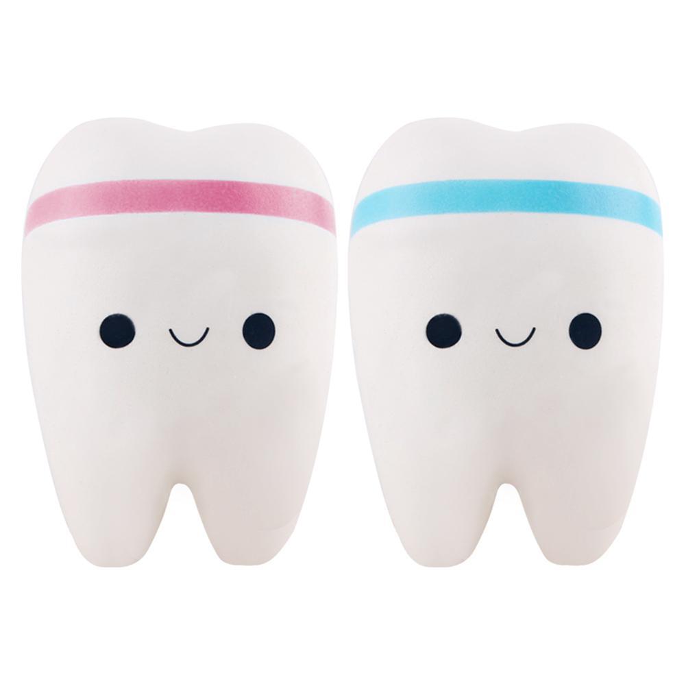 Squeeze Kawaii Cute Adorable Teeth Soft Slow Rising Squeeze Toys Cell Phone Strap Pendant Anti-stress Toy Gifts to Adult Kids-ebowsos