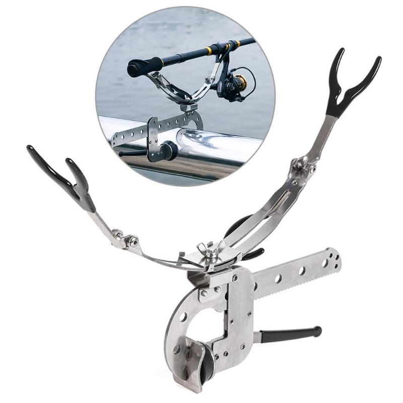 Stainless Steel Fishing Bracket Holder Fish Rod Folding Support Tackle Foldable Adjustable Bracket Fishing Tackle Accessory-ebowsos