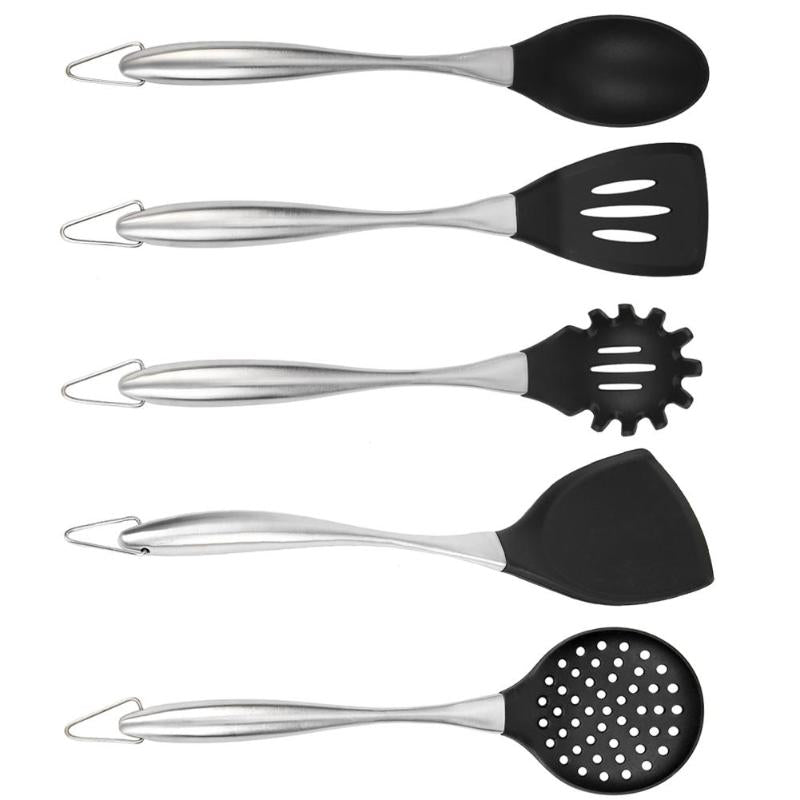 Stainless Steel Handle Silicone Kitchenware Spatula Spoon Cooking Utensils Food Grade Silicone Material Antibacterial - ebowsos