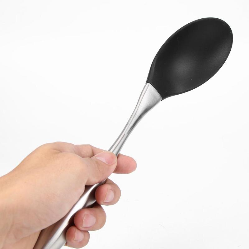 Stainless Steel Handle Silicone Kitchenware Spatula Spoon Cooking Utensils Food Grade Silicone Material Antibacterial - ebowsos