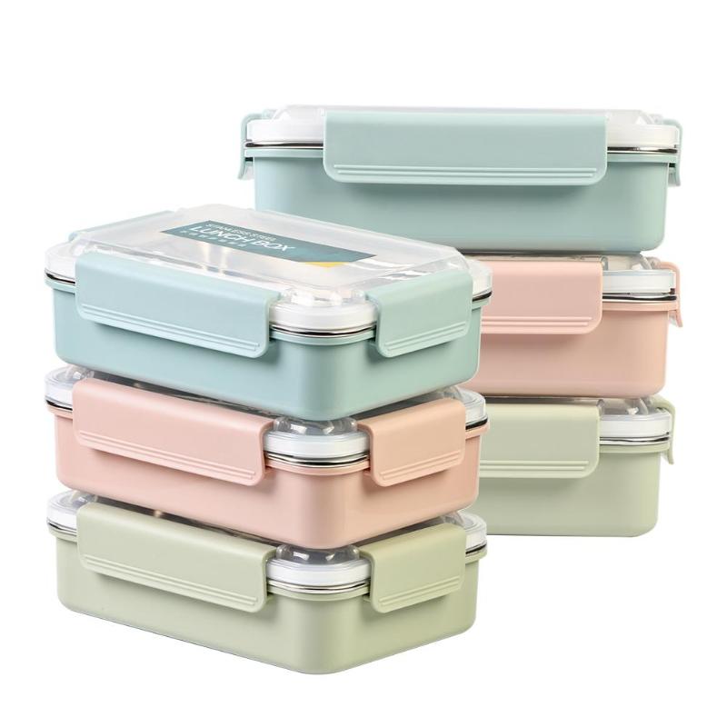 Stainless Steel Lunch Box Large-capacity Microwave Heating Portable Dinne Food Containers For Picnic Office School - ebowsos