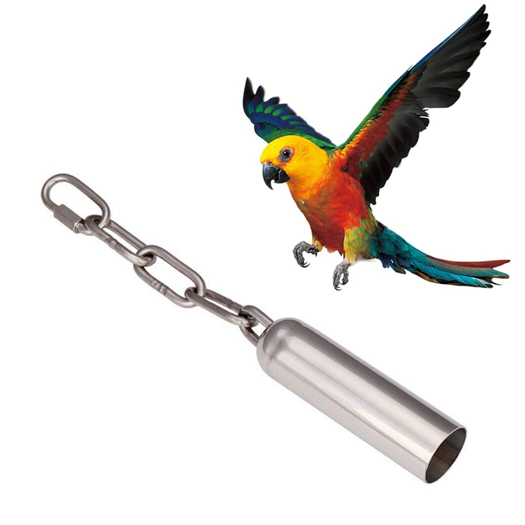 Stainless Steel Pet Bird Bell Toys Parrot Hanging Swing Cockatiel Parakeet Funny Bite Resistant Hanging Bell Toy Cute Bird Cage-ebowsos