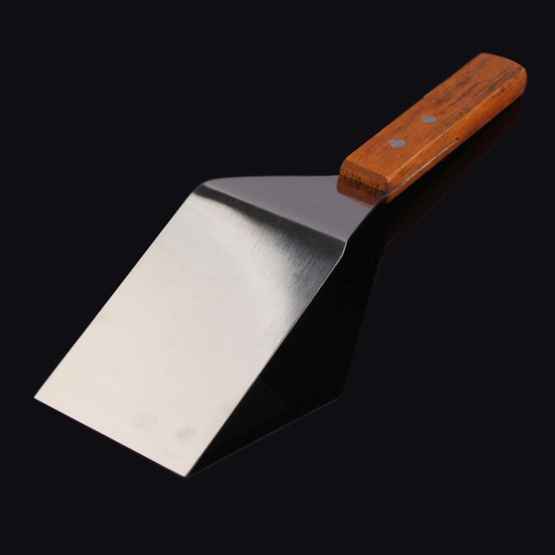 Stainless Steel Spatula Scraper Pancake Turner Scoop with Wooden Handle - ebowsos