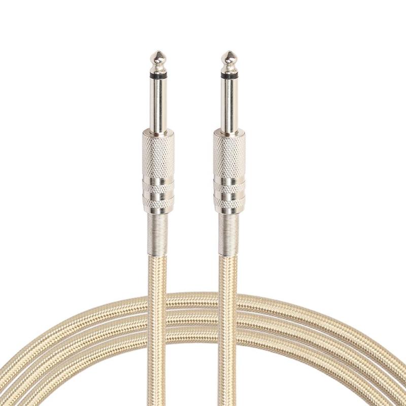 Stereo Audio Cable 6.35mm Male to 6.35mm Male Audio Cable Electric Guitar Mixer Mono Cable Mono Channel Wire Nickel-plated - ebowsos