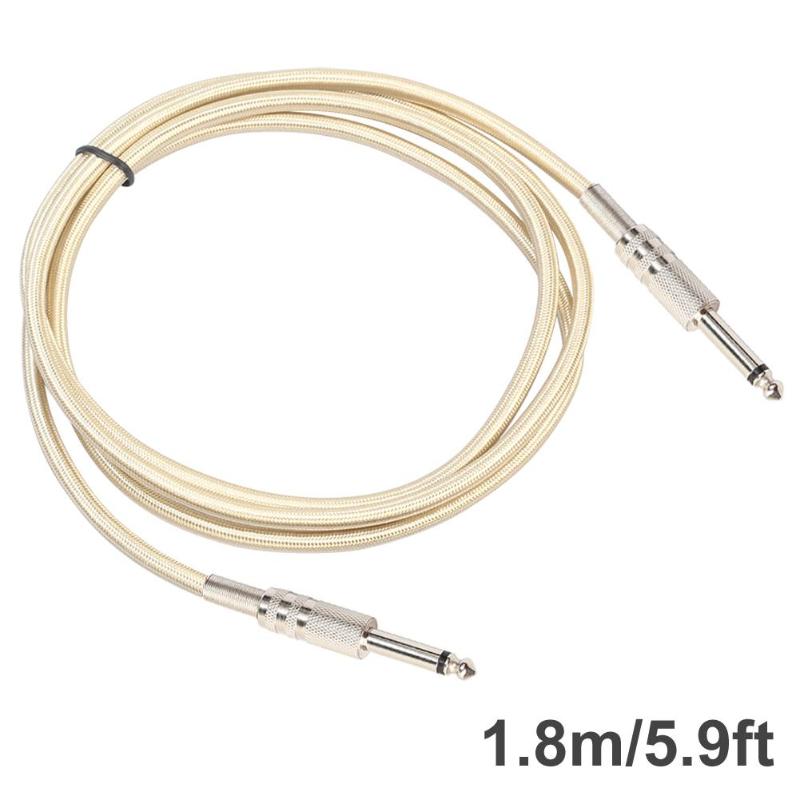 Stereo Audio Cable 6.35mm Male to 6.35mm Male Audio Cable Electric Guitar Mixer Mono Cable Mono Channel Wire Nickel-plated - ebowsos