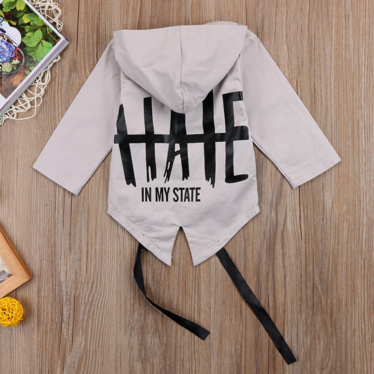 Stock Fashion Baby Kids Long Sleeve Hooded Coat Letter Boys Toddler Coat Outerwear Jacket 0-24M - ebowsos