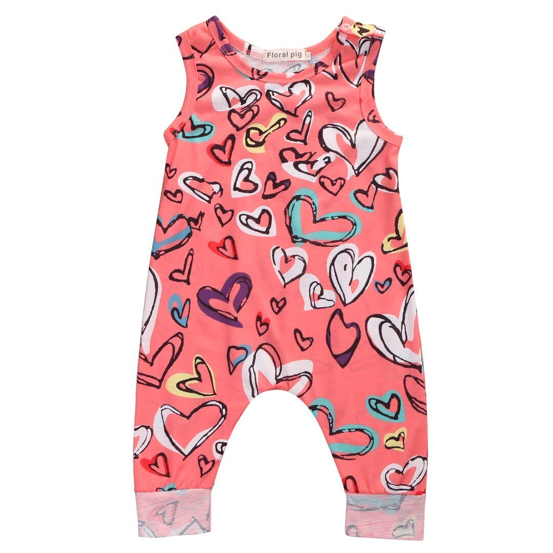 Stock Newborn Baby Girls Boys Kid Clothes LOVE Romper Cotton Outfits - ebowsos