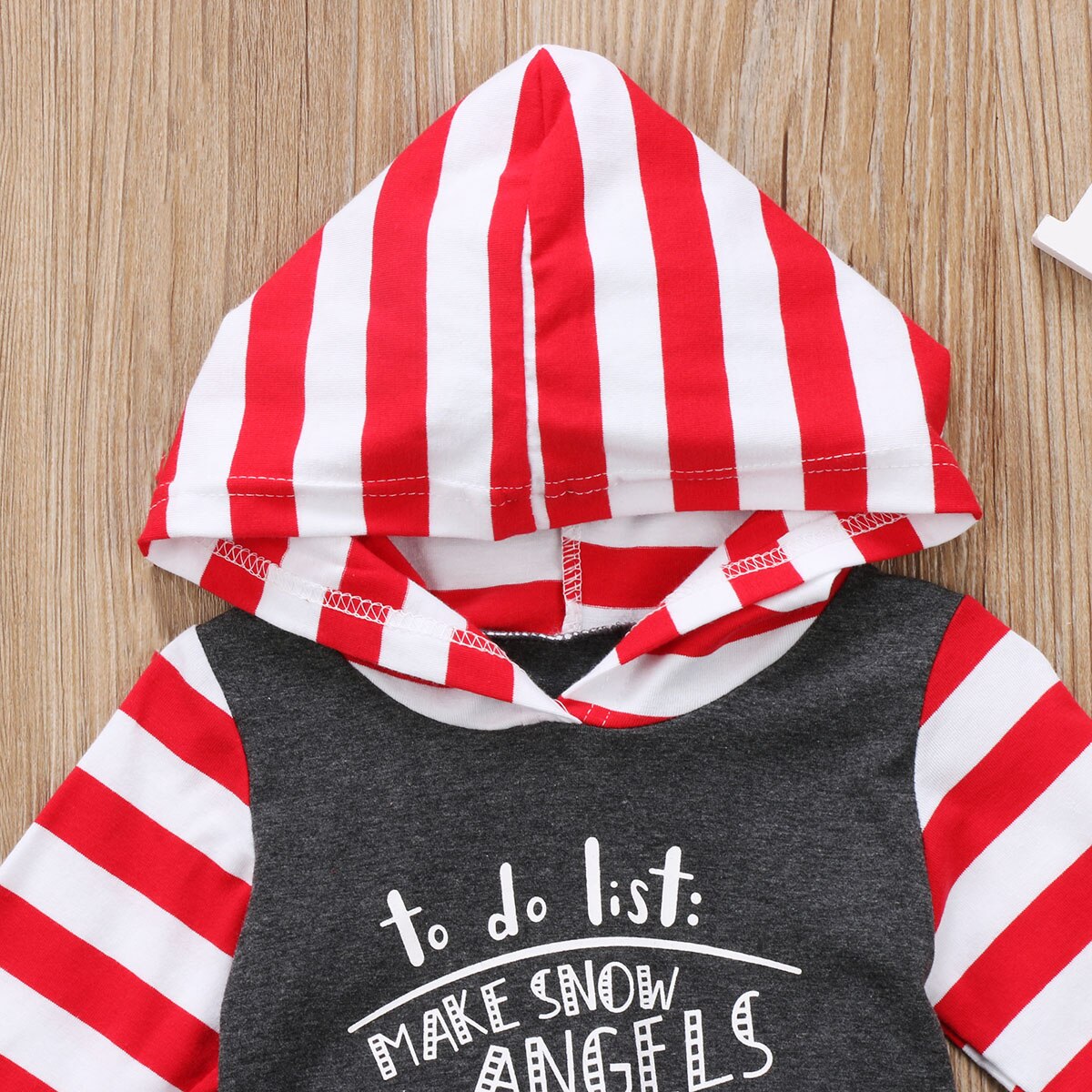 Striped Fashion Baby Girls Boys Romper Outfits Clothes Long Sleeve Cotton Hoodies - ebowsos